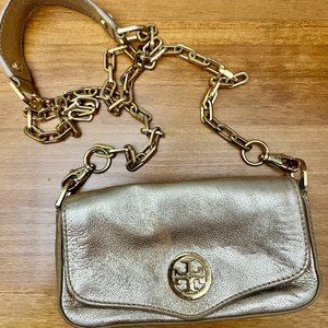 Tory Burch Gold Mini Metallic Cross Body Bag